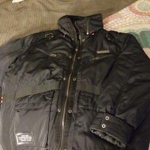 Coogi Heavy Coat w/ Concealable Hood: Size XL